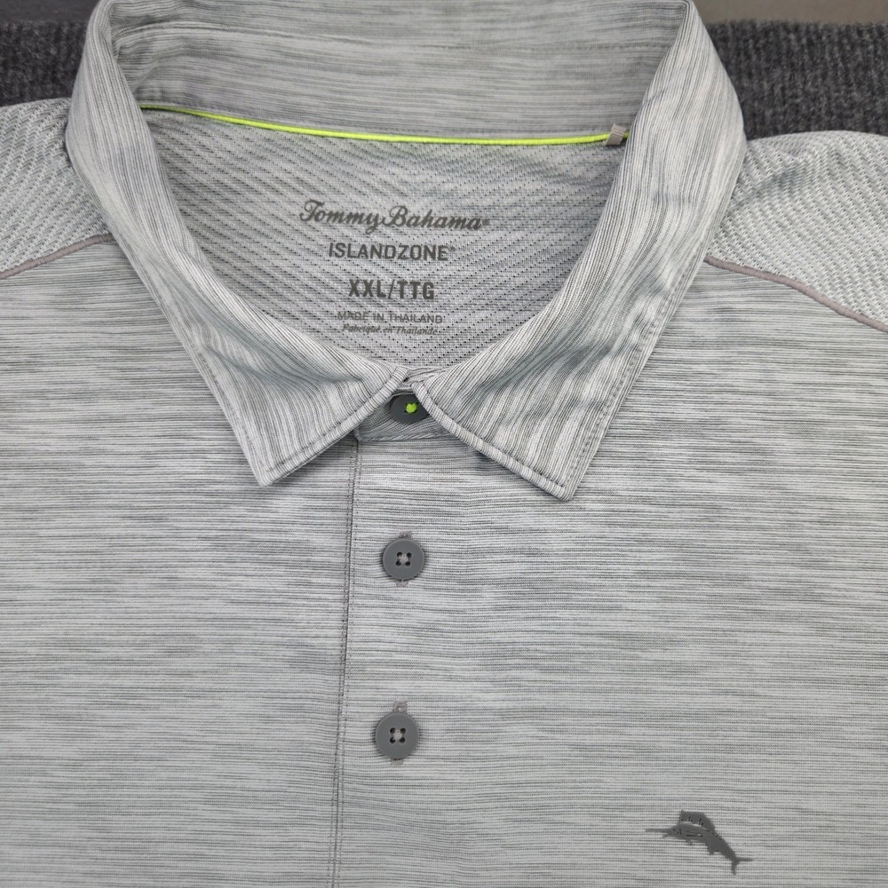 Tommy Bahama IslandZone Polo Mens XXL Grey Polyester Performance Space‎ Dye Golf